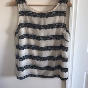 Delicate organza top with lace overlay